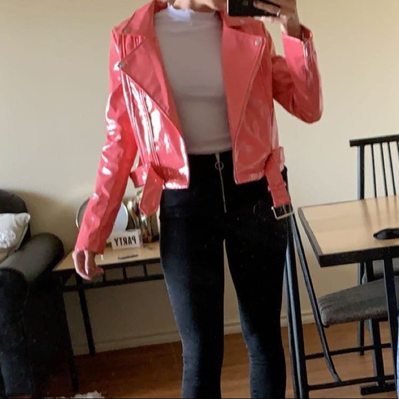vinyl pink jacket